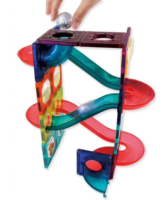 極速滾球百變滑道：FOOD超人創意磁力片